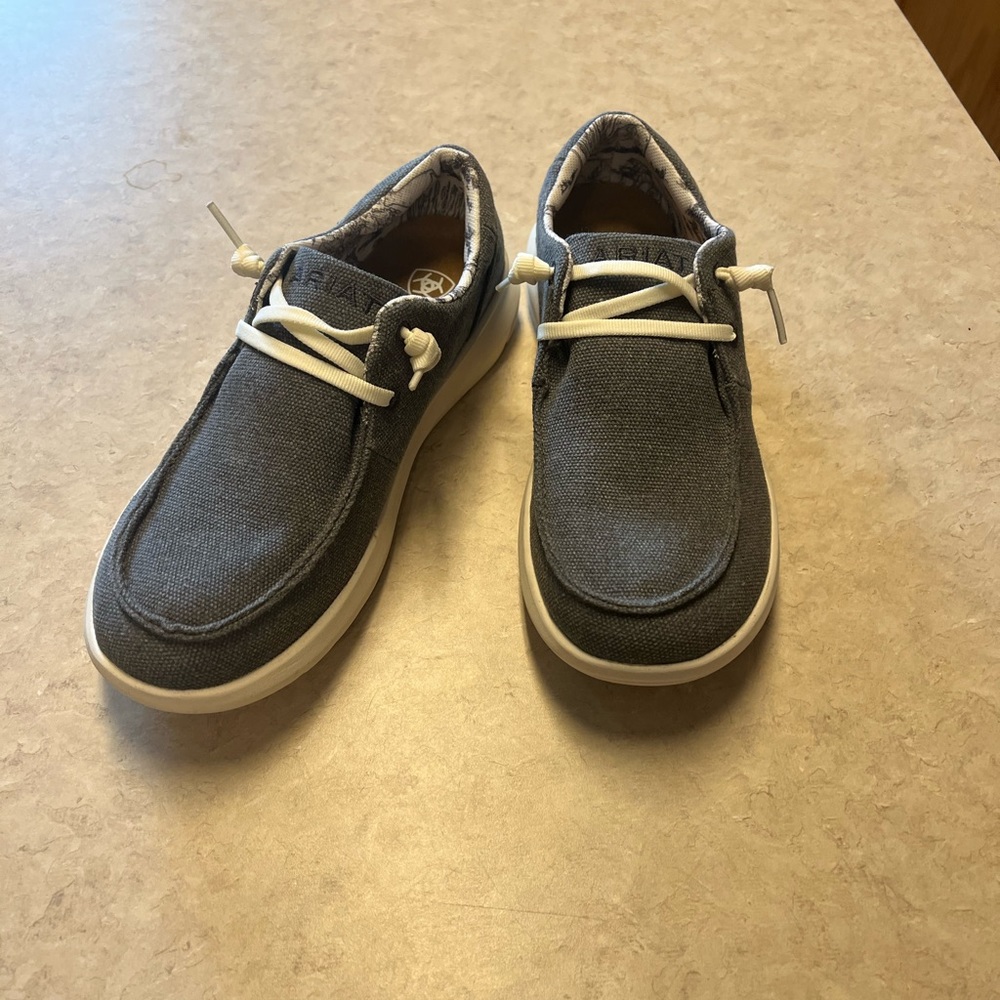 Ariat Women's Gray Canvas Casual Loafers with White Soles